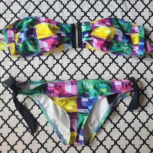 Hurley Geometric Colorful Bikini Set Medium Large